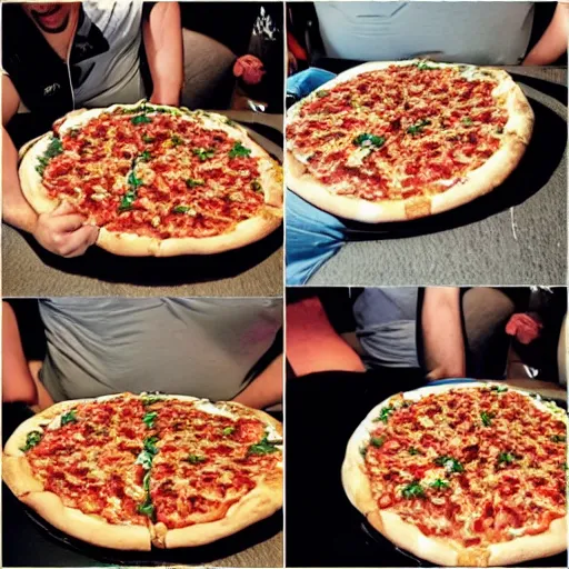Prompt: JSchlatt eating weed pizza