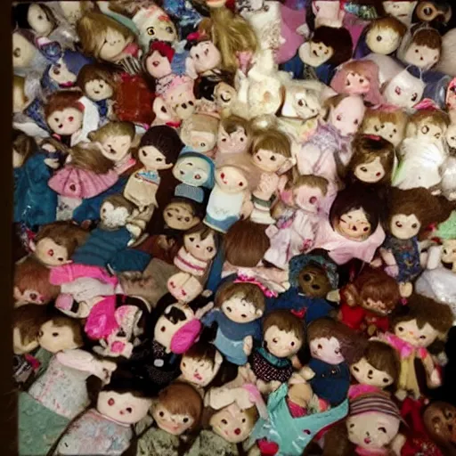 Image similar to haunted hoarder's house filled with dolls, best of craigslist, 4 k,