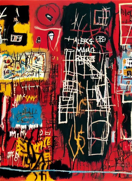 Image similar to love war and apocalypse, jean - michel basquiat