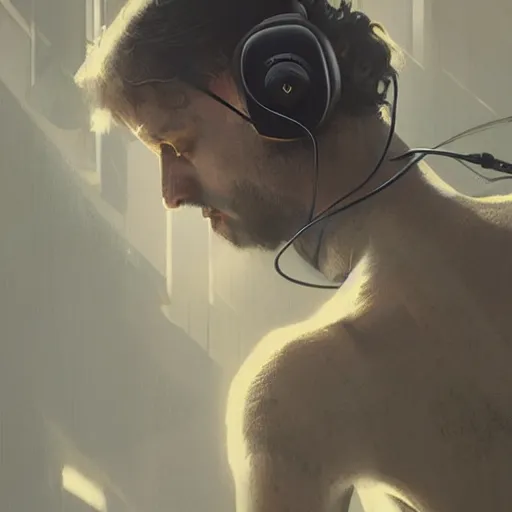 Prompt: dishonest technical advertising for headphones by greg rutkowski and bose, high detail realistic magazine insert