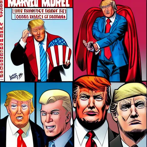 donald trump as a superhero comic book cover marvel | Stable Diffusion ...