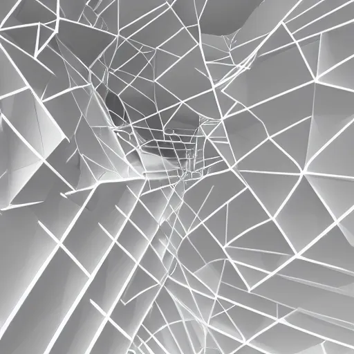 Image similar to abstract white geometric structure, architectural construction, studio lighting, arstation motion design, very realistic, behance, elegant, complicated