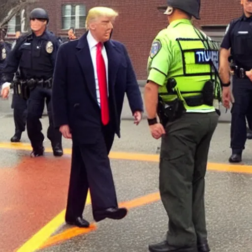 Image similar to donald trump getting arrested