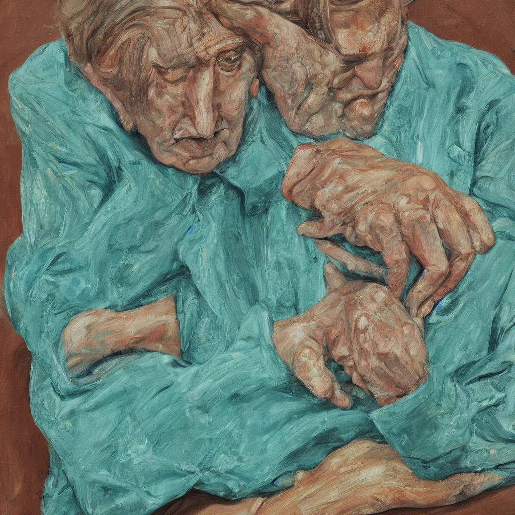 Prompt: high quality high detail painting by lucian freud, jenny savile, turquoise, hd