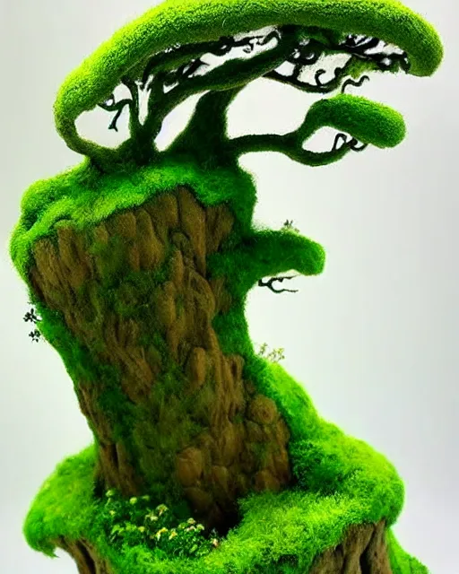 Prompt: beautiful fabulous magical diorama scene of a whimsical beanstalk growing up to the clouds, epic lighting, vines and moss, natural green in the style of studio ghibli hayao miyazaki jack and the beanstalk