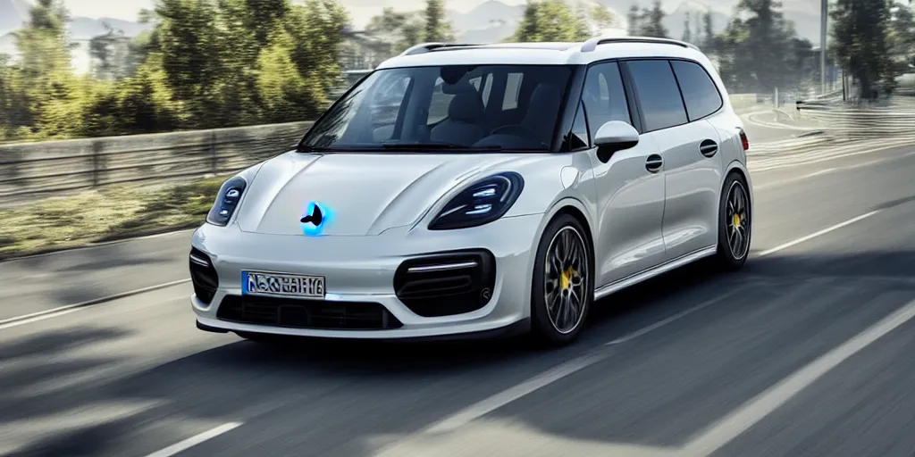 Image similar to “2021 Porsche Minivan, ultra realistic, 4K, high detail”