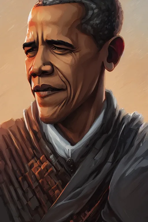 Image similar to obama in game of thrones, by artgerm, tooth wu, dan mumford, beeple, wlop, rossdraws, james jean, marc simonetti, artstation giuseppe dangelico pino and michael garmash and rob rey and greg manchess and huang guangjian and makoto shinkai