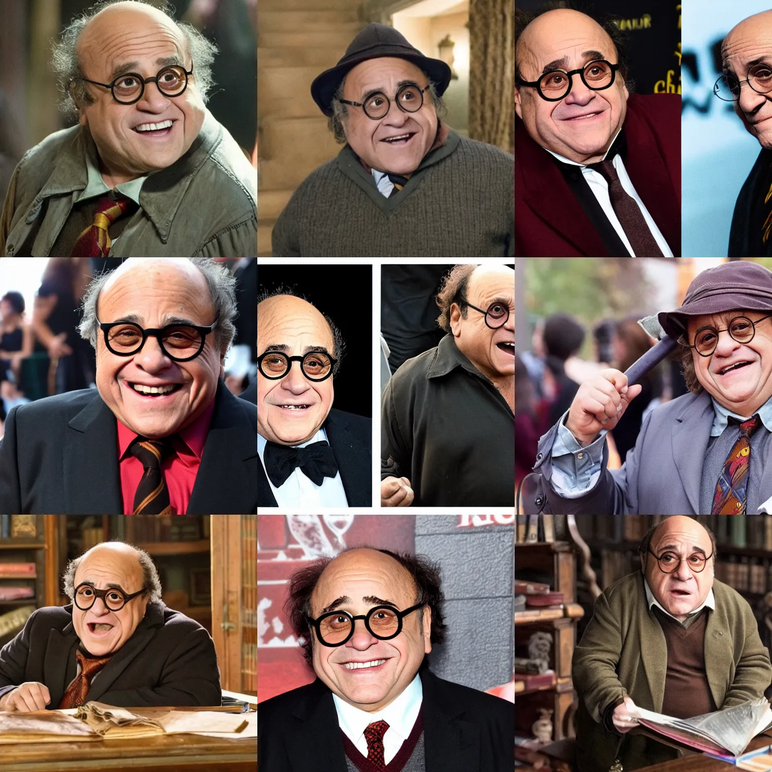 Prompt: danny devito as harry potter in new tv show!