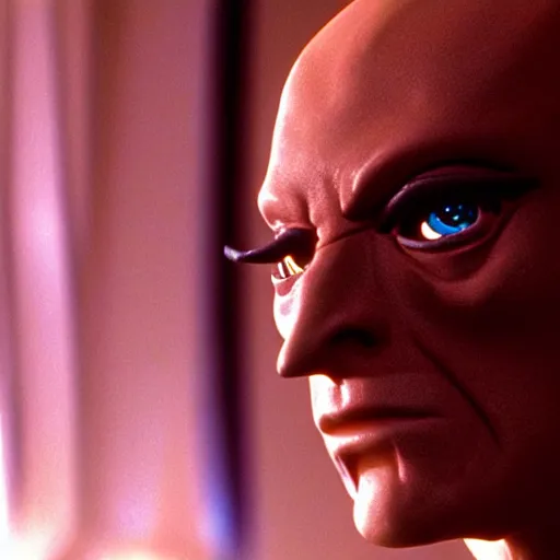 Image similar to astonishing close portrait of a humanoid alien in star trek voyager, film still