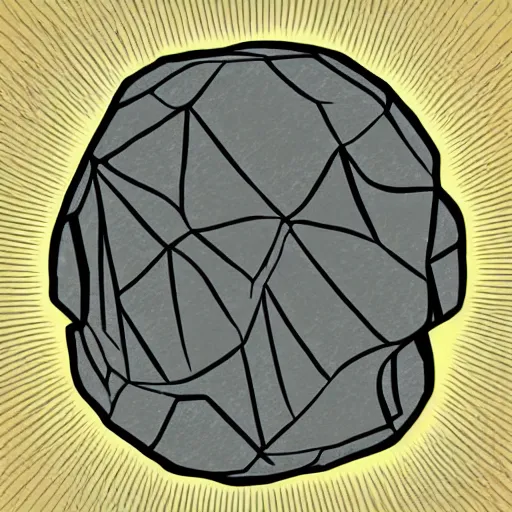 Prompt: a stylized illustration of a rock