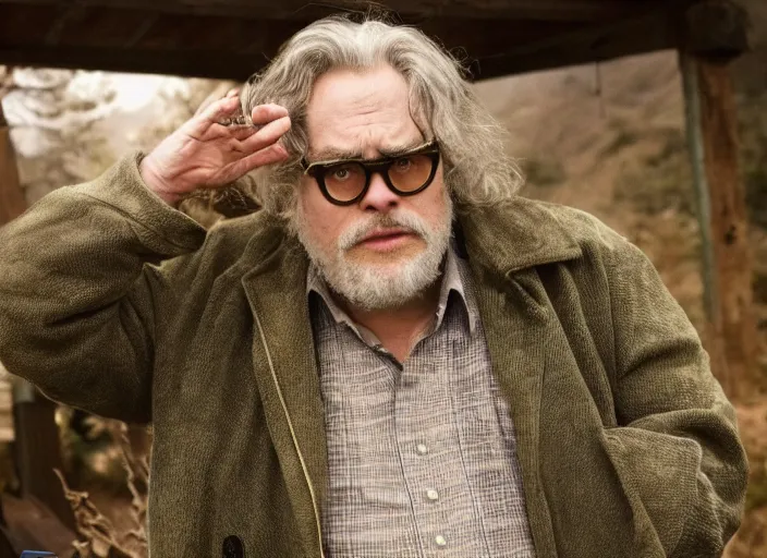 Prompt: First image from Guillermo del Toro's new film Blackadar, starring Mark Rylance as a thrill-seeking alcoholic retiree in a mountain town in 1970s Idaho. Cinematography by Dan Laustsen, shot on Kodak Vision 200T. 8k print.
