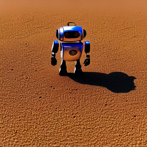 Prompt: a cute little robot consists of sand. super realistic 8 k render of a elegant, cinematic composition
