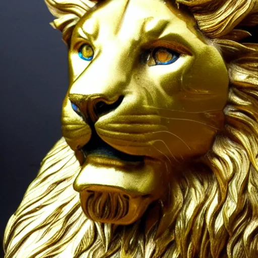 Image similar to golden lion sculpture