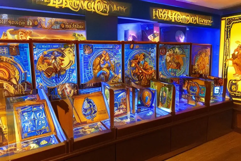 Image similar to museum of ancient hermetic play and board game video vidya game studies holographic gallery display arcade