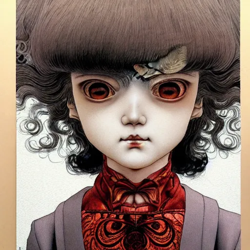 Prompt: prompt: Portrait painted in 3d style drawn by Katsuhiro Otomo and Takato Yamamoto, inspired by Fables, china doll face, smooth face feature, intricate oil painting, high detail, sharp high detail, manga and anime 2000