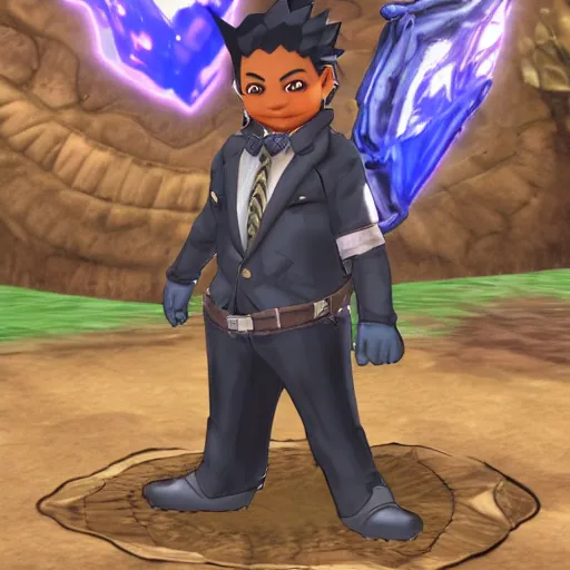 Image similar to magnamalo from monster hunter rise in a suit