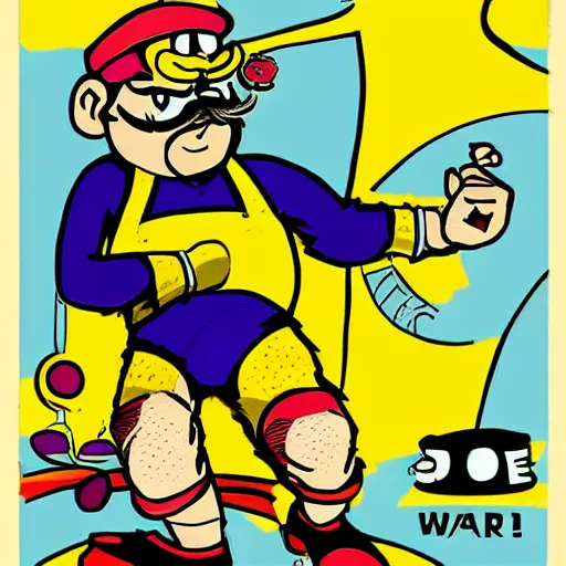 Image similar to wario in the style of a tin - tin comic