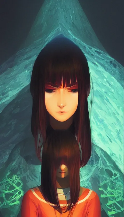 Image similar to portrait of a digital shaman, by ilya kuvshinov