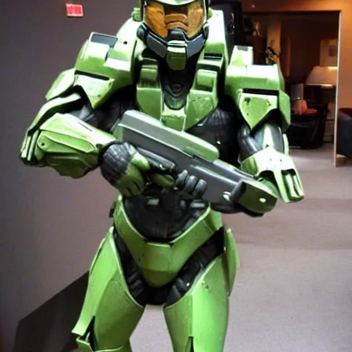 Prompt: master chief posing with a grunt