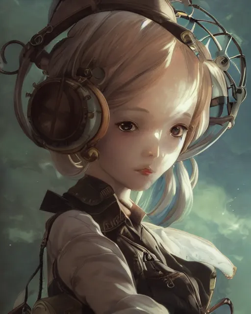 Image similar to portrait Anime Girl steampunk cute-fine-face, pretty face, realistic shaded Perfect face, fine details. Anime. Bioshock steampunk realistic shaded lighting by katsuhiro otomo ghost-in-the-shell, magali villeneuve, artgerm, rutkowski Jeremy Lipkin and Giuseppe Dangelico Pino and Michael Garmash and Rob Rey