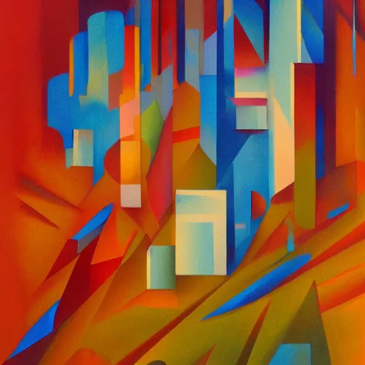 Image similar to a painting in the style of stanton macdonald - wright.