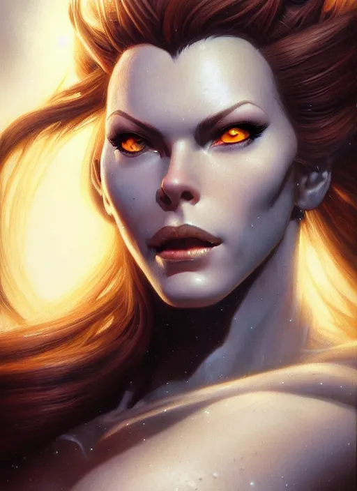 Image similar to brigitte from overwatch, fantasy, fantasy art, character portrait, portrait, close up, highly detailed, intricate detail, amazing detail, sharp focus, vintage fantasy art, vintage sci - fi art, radiant light, caustics, by boris vallejo