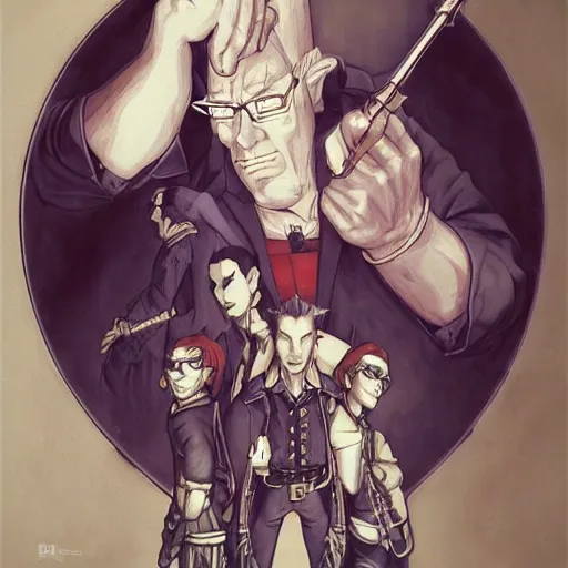 Prompt: portrait of Hank Hill Vampire Hunter Jean-auguste dominique ingres peter mohrbacher dave dorman castlevania sotn kingdom hearts artwork tombow