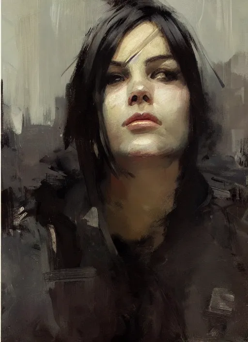 Image similar to portrait painting of robbie margot by jeremy mann, only one head single portrait