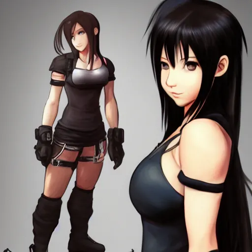 Prompt: high quality concept art of tifa lockhart