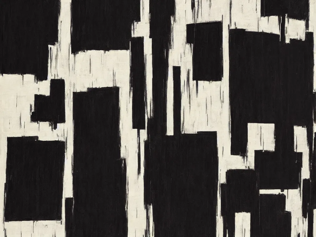 Prompt: a graphically painting from Pierre Soulages, symmetrical shapes,