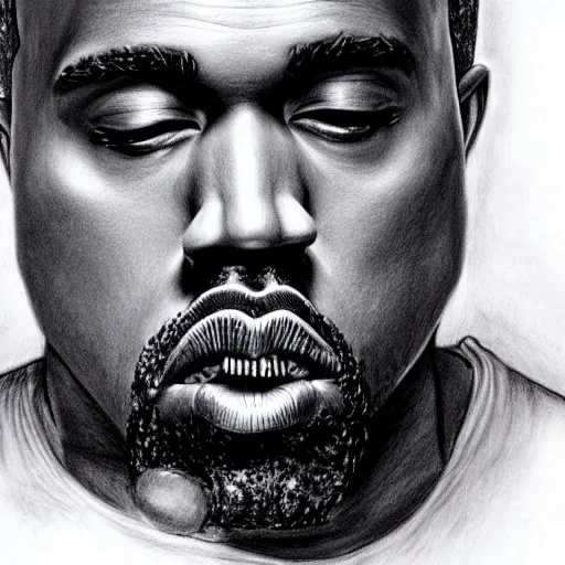 Image similar to Kanye west pencil drawing 4k detail