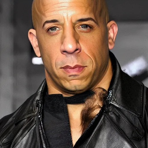 Vin Diesel doing the Rock raising eyebrow meme