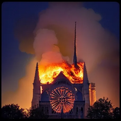 Image similar to “minions laughing as the Notre dame burns behind them”