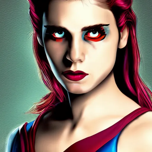 Prompt: a highly detailed portrait of a female super hero