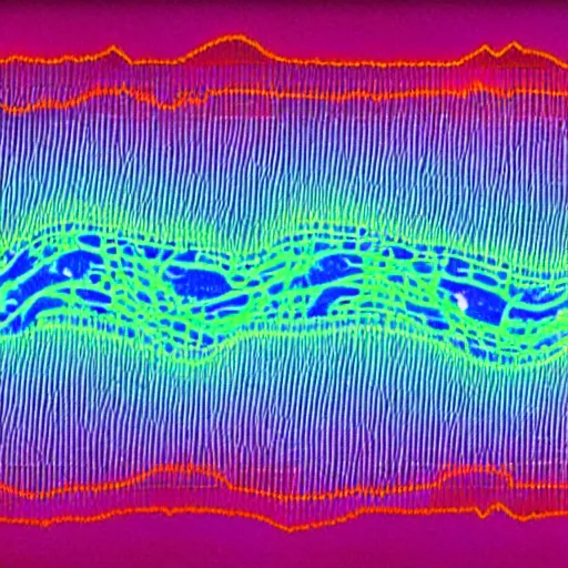 Image similar to ecg of atril fibrillation, highly detailed, full hd