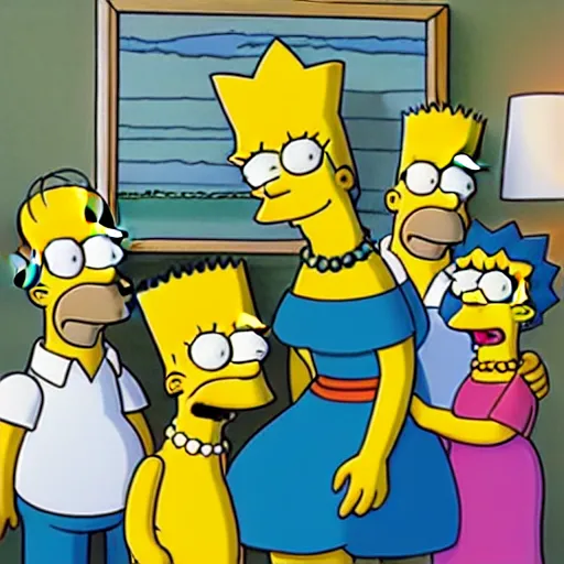 Image similar to portrait of the simpsons, real life! sharp focus