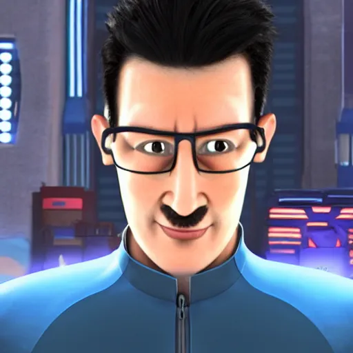 Prompt: Markiplier as Metroman from MegaMind