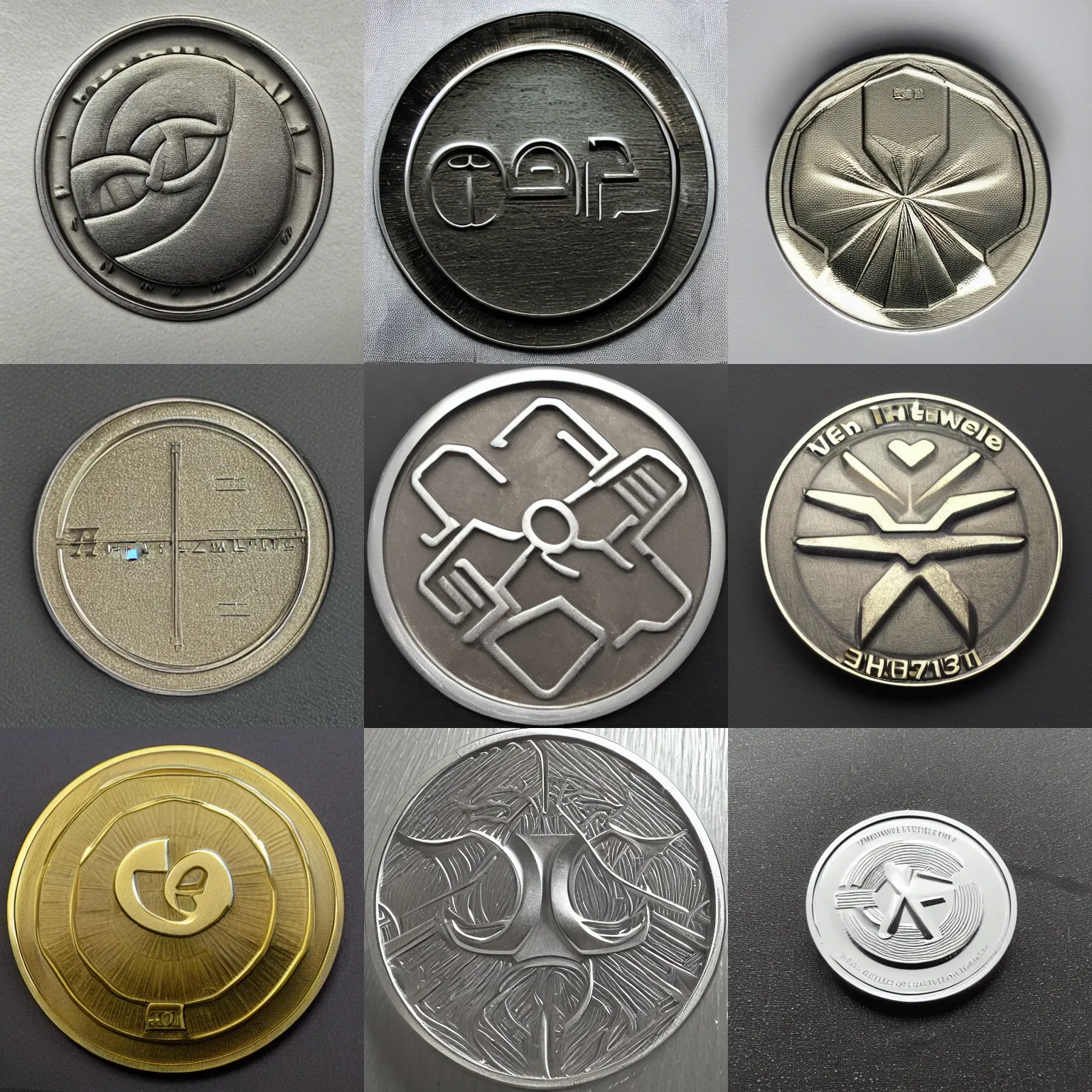 Prompt: a well designed metal token, highly detailed, 4k quality photo