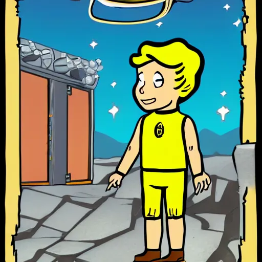 Image similar to vault boy, csolrac