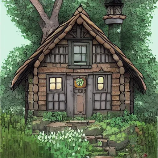 Prompt: cozy cottage in the style of Studio Ghibli