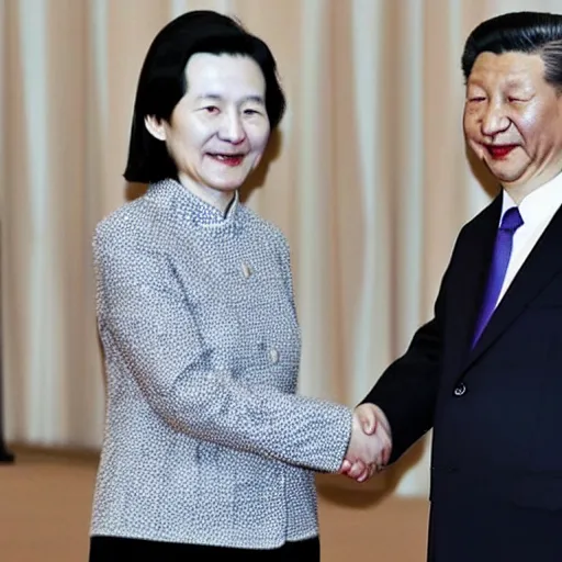 Image similar to xi jinping shaking hands with tsai ing - wen