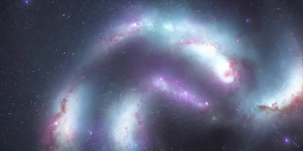 Prompt: view of the one spiral galaxy, milky way, deep space, dark space, unreal engine 5