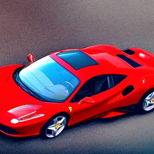 Prompt: a red Ferrari in the space