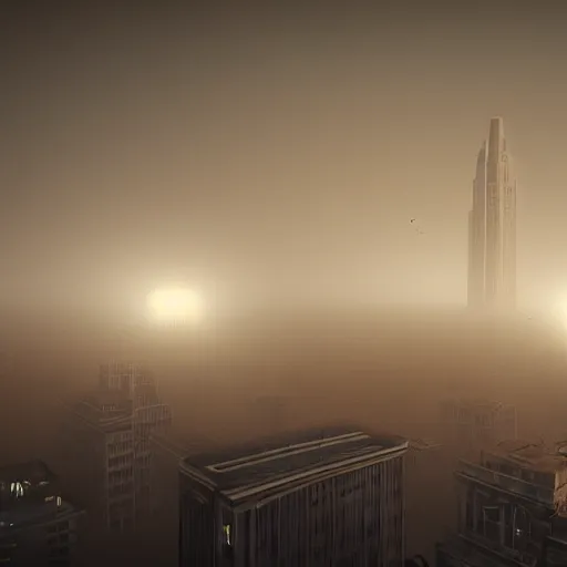 Prompt: city made out of flesh, night time, foggy, eerie lighting, 4k, unreal engine, artstation, photorealistic