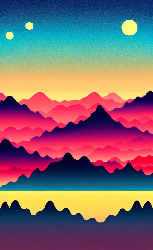 Image similar to retro sunset mountains