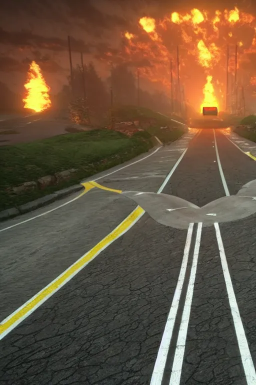 Prompt: highway to hell. unreal engine