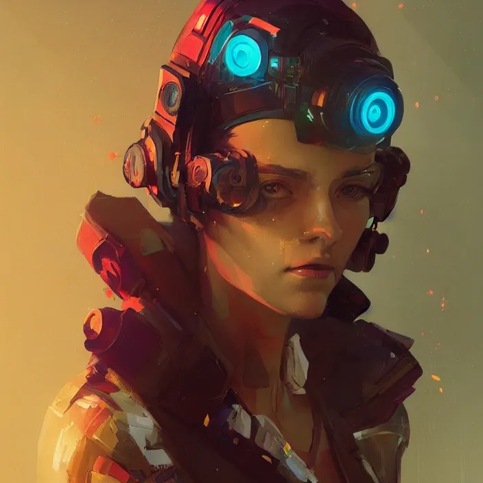 Prompt: a beautiful portrait painting of a cyberpunk girl by sergey kolesov and pascal blanche and sebastien plassard and greg rutkowski, in style of colorful comic. symmetry, hyper detailed. octanev render. trending on artstation