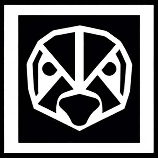 Prompt: minimal geometric goose face logo by karl gerstner, monochrome, symmetrical