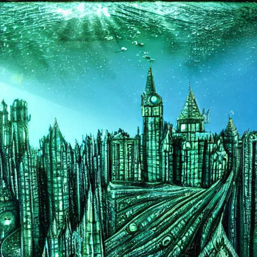 Prompt: underwater emerald city, photorealistic, detailed