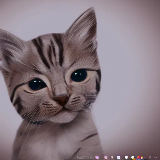 Image similar to photorealism of a muscular kitten, digital painting, strong